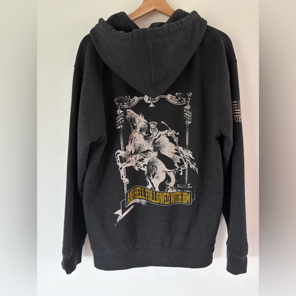 Zero Foxtrot Grey And Hell Followed With Him Skeleton‎ & Horse Full Zip Hoodie
